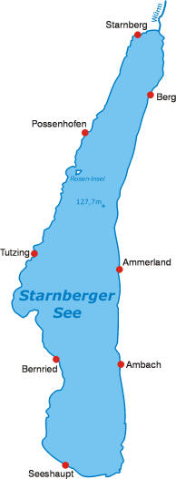 Karte des Starnberger Sees